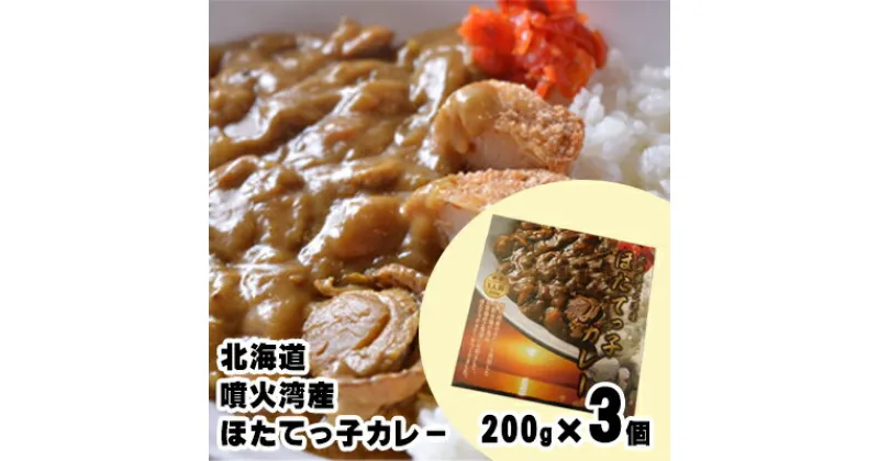 【ふるさと納税】北海道 噴火湾産 ほたてっ子カレー200g×3個 レトルト 中辛　 加工食品 惣菜 有名 プランクトン 栄養 美味しさ 濃厚 貝 スパイス 香る やさしい 人気メニュー 電子レンジ 簡単 食べ応え 特製