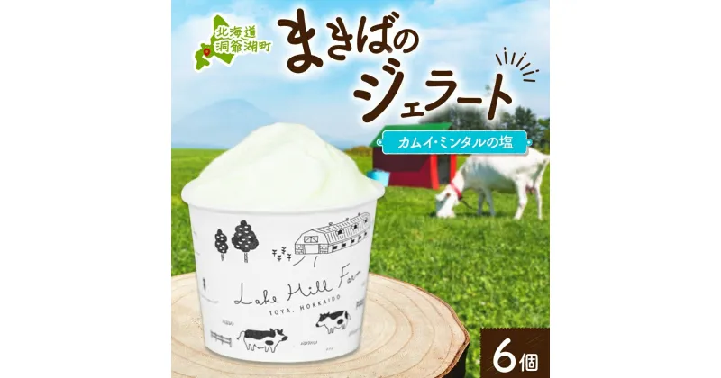 【ふるさと納税】北海道 まきばのジェラート カムイ・ミンタルの塩 130ml×6個 塩 ミルク アイス スイーツ デザート ギフト 氷菓 牛乳 お取り寄せ グルメ ギフト アイスクリーム 保存料不使用 牧場 自家製 レークヒルファーム 送料無料 洞爺湖　洞爺湖町