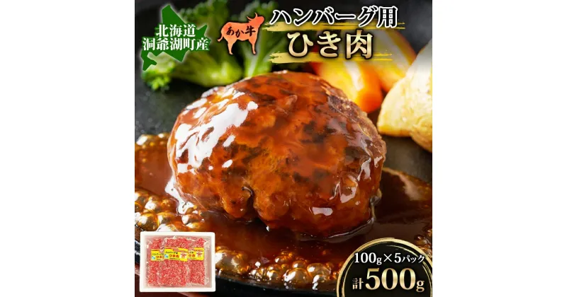 【ふるさと納税】北海道産 あか牛 ハンバーグ用 ひき肉 計500g 小分け 和牛 お肉 牛肉 牛 挽肉 バーベキュー 肉汁 ジューシー ヘルシー コク 柔らかい 人気 ご褒美 ギフト お取り寄せ 産地直送 洞爺湖地場産品協同組合 送料無料 洞爺湖