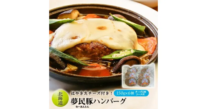 【ふるさと納税】【はやきたチーズ付き!】夢民豚(むーみんとん)ハンバーグ　150g×6個　チーズ6枚、ソース付【配送不可地域：離島】【1043628】