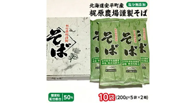 【ふるさと納税】北海道安平町産 梶原農場謹製そば (200g×5袋)×2箱【1137101】