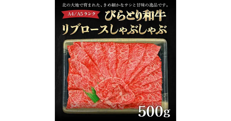 【ふるさと納税】【A4/A5ランク黒毛和牛】びらとり和牛リブロースしゃぶしゃぶ500g ふるさと納税 人気 おすすめ ランキング びらとり和牛 黒毛和牛 和牛 肉 しゃぶしゃぶ 北海道 平取町 送料無料 BRTB014