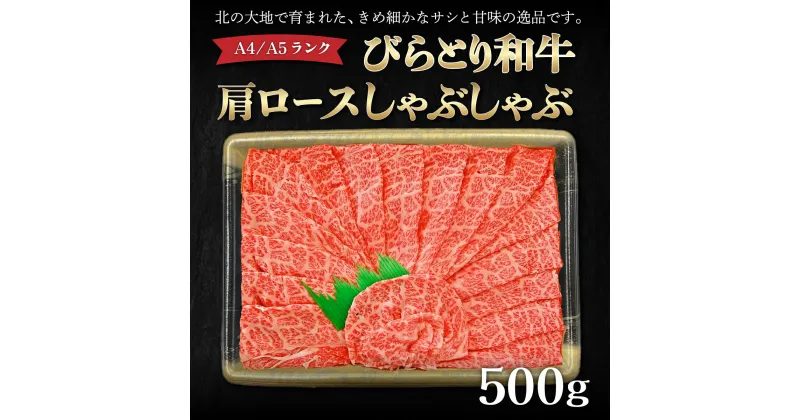 【ふるさと納税】【A4/A5ランク黒毛和牛】びらとり和牛肩ロースしゃぶしゃぶ500g ふるさと納税 人気 おすすめ ランキング びらとり和牛 黒毛和牛 和牛 肉 しゃぶしゃぶ 北海道 平取町 送料無料 BRTB016