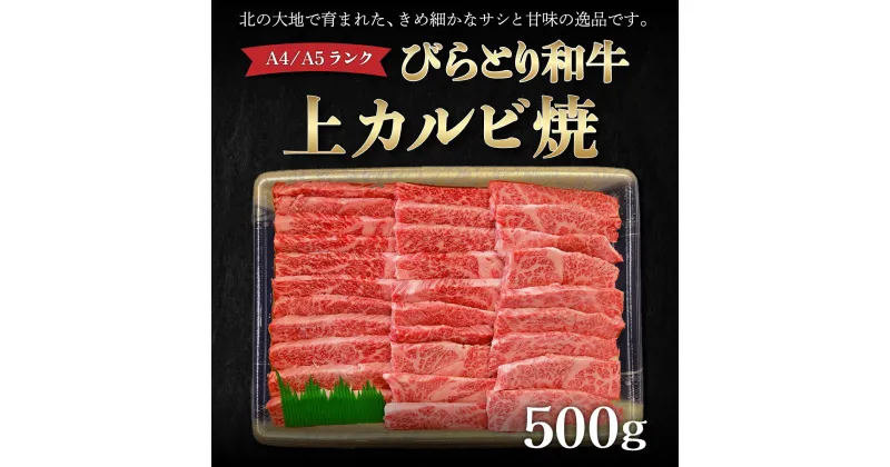 【ふるさと納税】【A4/A5ランク黒毛和牛】びらとり和牛上カルビ焼500g ふるさと納税 人気 おすすめ ランキング びらとり和牛 黒毛和牛 和牛 肉 焼肉 北海道 平取町 送料無料 BRTB018