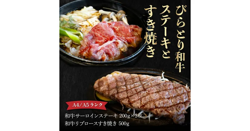 【ふるさと納税】【A4/A5ランク黒毛和牛】びらとり和牛ステーキとすき焼きセット　オリジナルタレ付き ふるさと納税 人気 おすすめ ランキング びらとり和牛 黒毛和牛 和牛 肉 ステーキ すき焼き北海道 平取町 送料無料 BRTB024