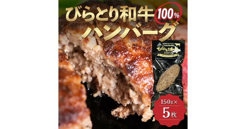 【ふるさと納税】【平取町産じゃんけんぽん特製】びらとり和牛100%ハンバーグ×5枚 ふるさと納税 人気 おすすめ ランキング びらとり和牛 肉 ハンバーグ 北海道 平取町 送料無料 BRTF001