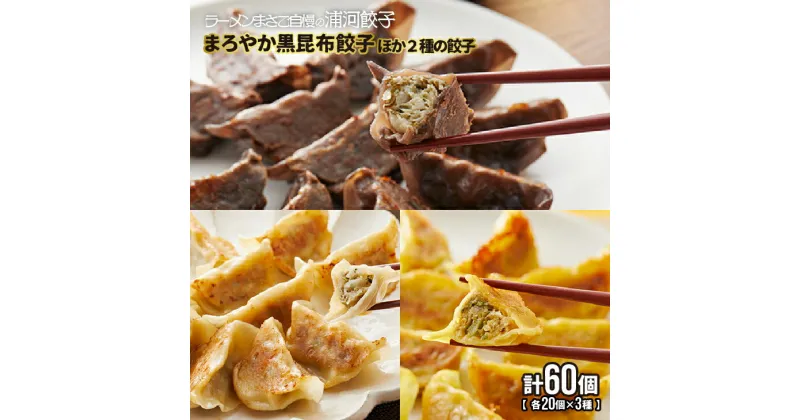 【ふるさと納税】まろやか黒昆布餃子ほか2種(行者にんにく・カレー)の餃子20個入×各1袋[04-085]