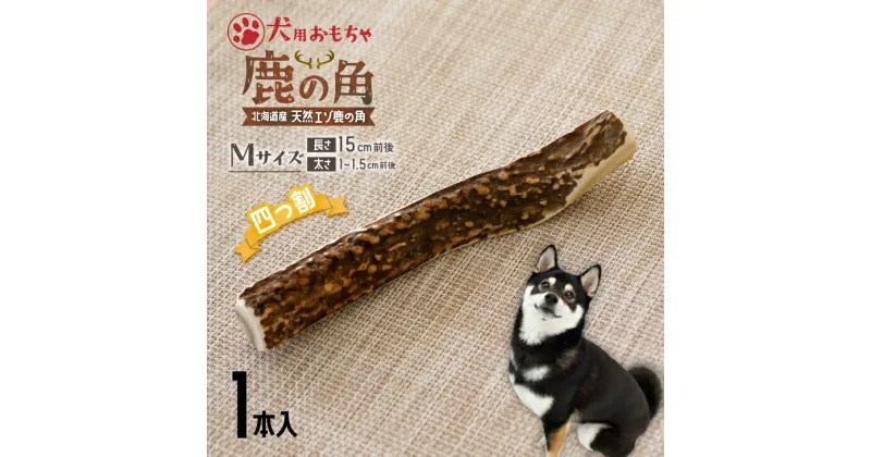 【ふるさと納税】犬用「鹿の角(四つ割り)」Mサイズ×1本[53-1354] 北海道 浦河 ふるさと納税 鹿の角 鹿 犬用 ワンちゃん おもちゃ 玩具 デンタルケア 送料無料