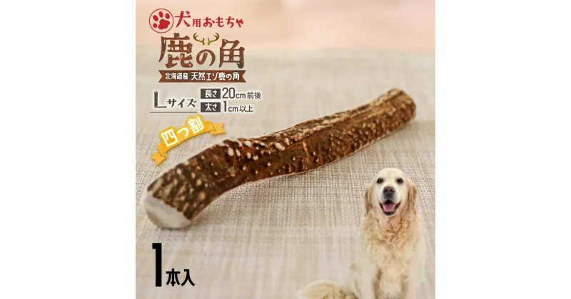 【ふるさと納税】犬用「鹿の角(四つ割り)」Lサイズ×1本[53-1355] 北海道 浦河 ふるさと納税 鹿の角 鹿 犬用 ワンちゃん おもちゃ 玩具 デンタルケア 送料無料