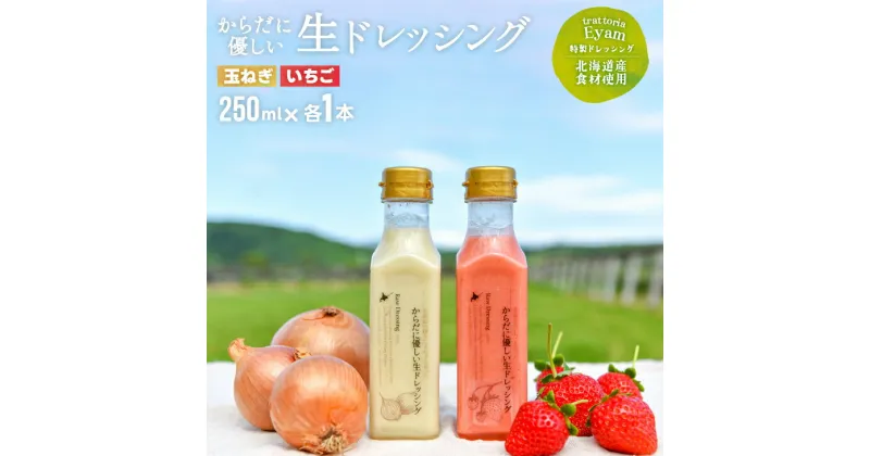 【ふるさと納税】【家庭用】からだに優しい『生ドレッシング』2本セット[52-1400]※離島・沖縄県発送不可※ 北海道 浦河 ふるさと納税 ドレッシング いちご 玉ねぎ セット 家庭用 無添加 詰め合わせ 送料無料