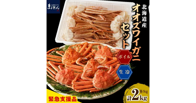 【ふるさと納税】 オオズワイガニセット 2kg ( 生冷1kg / ボイル 1kg )/ おおずわいがに おおズワイガニ 大ズワイ 大ズワイガニ オオズワイガニ ズワイガニ ズワイ かに カニ 蟹 魚介 海鮮 海産物 人気 送料無料 国産 道産 北海道産 北海道 えりも町