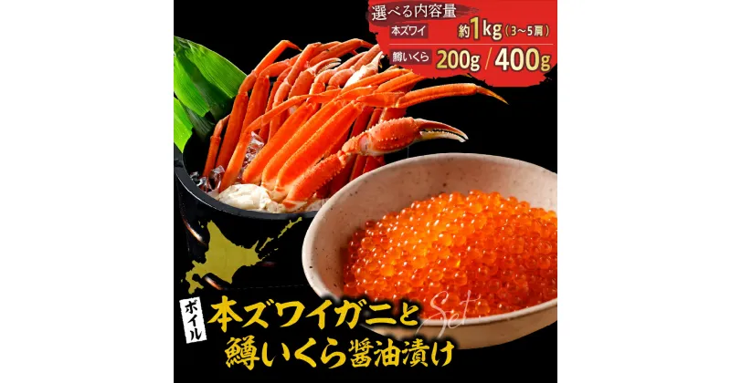 【ふるさと納税】 本ズワイガニ と 鱒 いくら 醤油漬け (選べる: ズワイ 1kg / 鱒いくら 200g 400g )/ ずわいがに いくら ずわい蟹 イクラ ズワイガニ いくら醬油漬け ずわい ますいくら 蟹 カニ 魚卵 魚介類 魚介 海鮮 海の幸 海産物 産地直送 北海道 えりも町